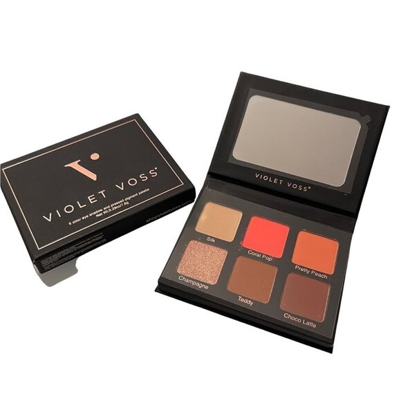 Violet Voss BNIB 6 Shade Coral Pop Mini Warm Matte Shimmer Eyeshadow Palette - Picture 2 of 6